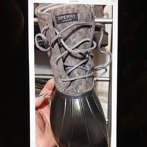 Sperry Women's Gray and Black Duck Boots